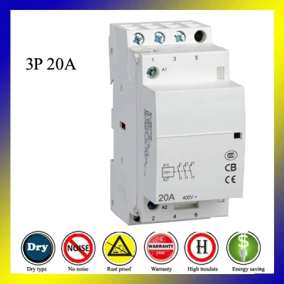 지열 시스템의 전력 제어를 위한 3p 20A 380V AC 모듈형 DIN 레일 접촉기