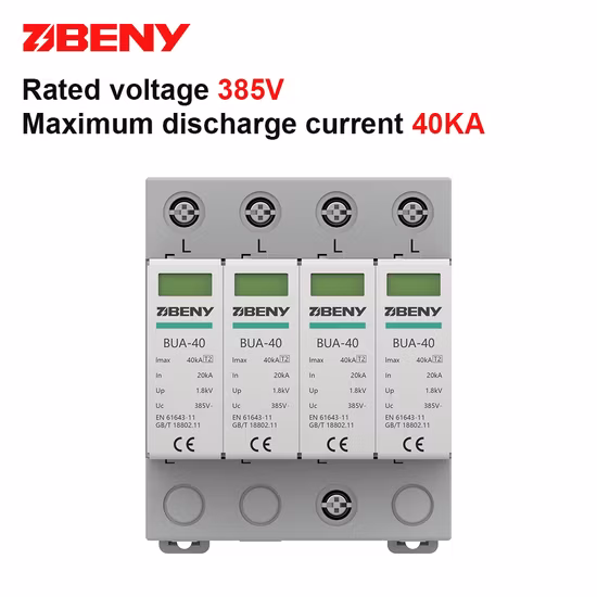 CE가 포함된 태양광 발전 시스템 1p 2p 3p 4p 230V/275V 385V/420V 서지 보호 장치용 AC SPD 서지 보호 장치